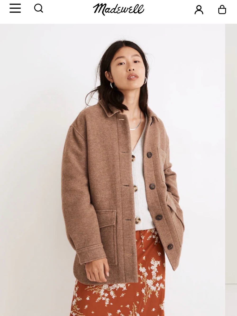 Madewell Relaxed Belrose Coat in Camel - Picture 2 of 12